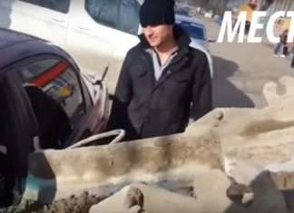 Чоловік покарав дружину заливши її машину бетоном