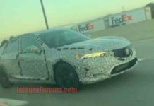На тестах вперше позначили седан acura integra 2023 року (фото)