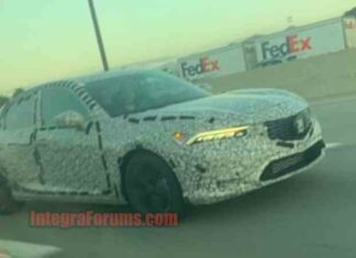 На тестах вперше позначили седан acura integra 2023 року (фото)