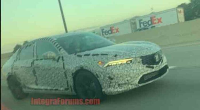 На тестах вперше позначили седан acura integra 2023 року (фото)