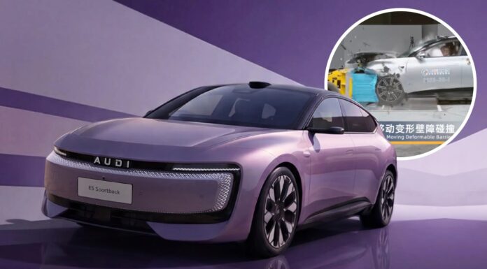 Audi E5 Sportback Отримав максимальну оцінку безпеки в тестах C-NCAP
