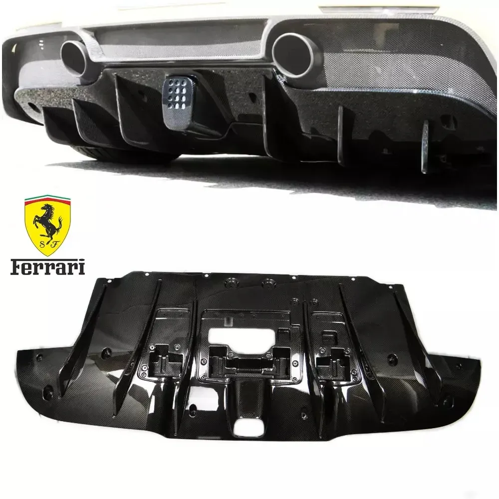 Rear Bumper Carbon Diffuser for Ferrari 488 GTB (2015–2017)
